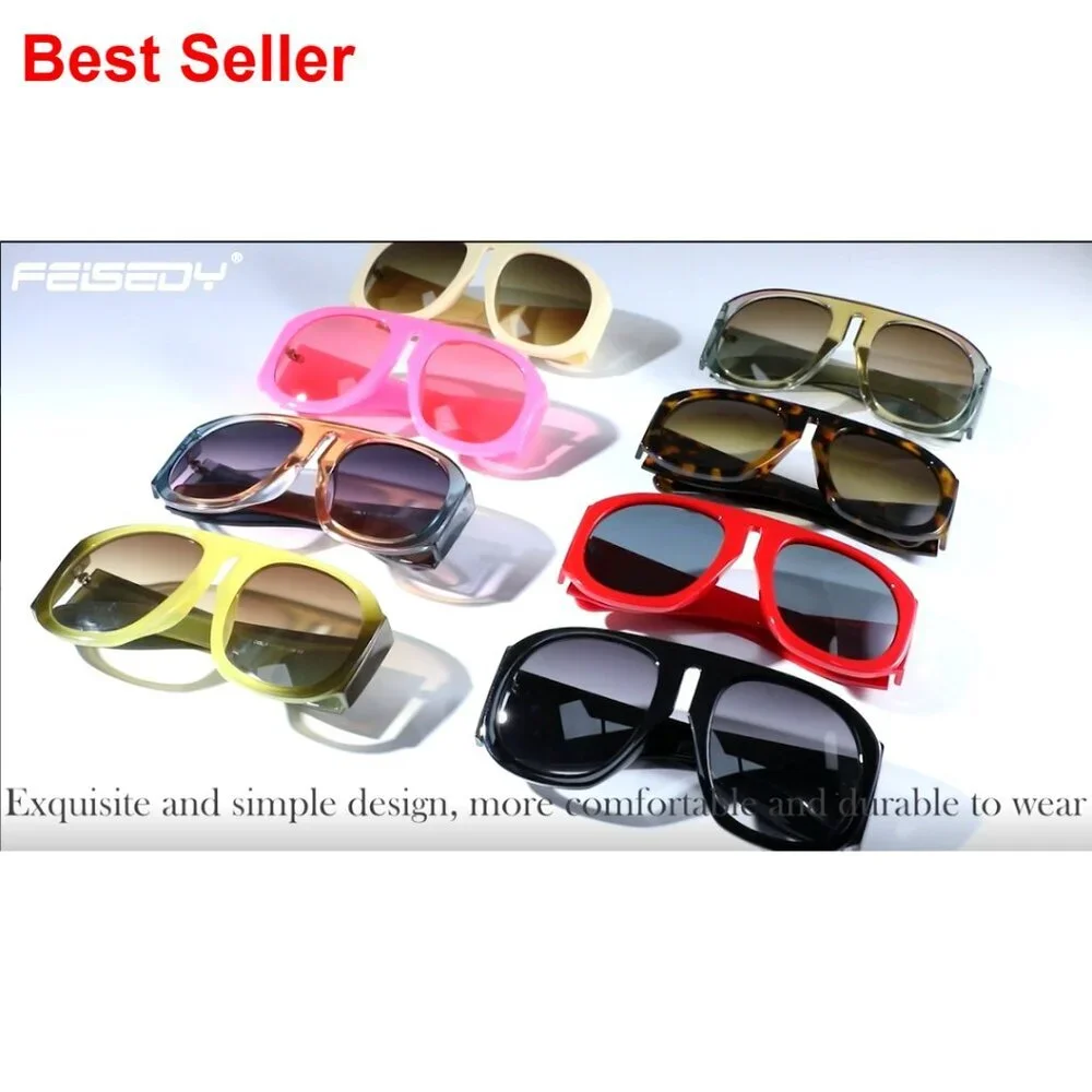 Oversized Retro Aviator Sunglasses with UV400 Protection Shield Frame